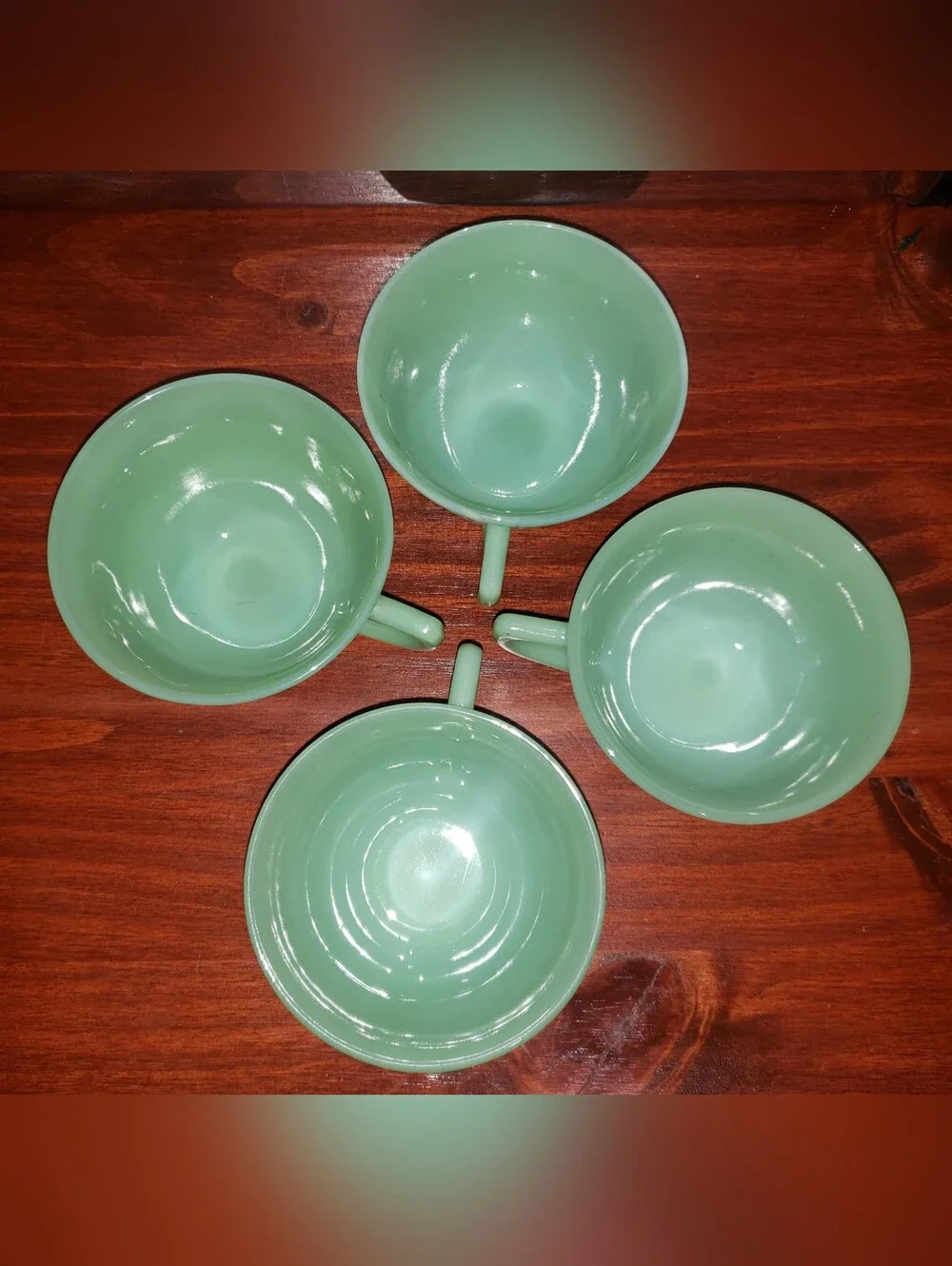 Vintage Ribbed Jadeite Cups